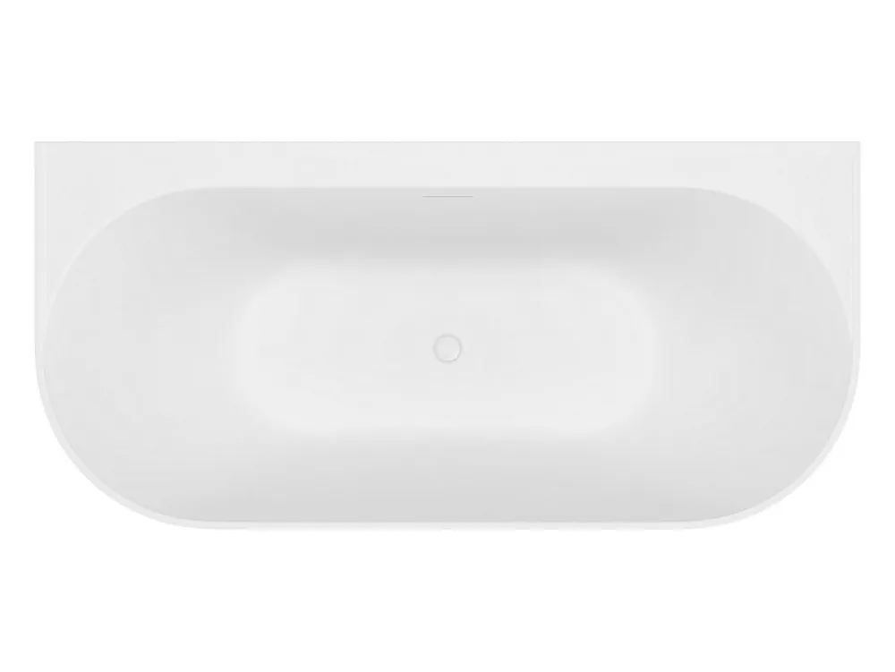 Baignoire Îlot|Vente-unique Baignoire semi îlot - 230 L - 160 x 75 x 58 cm - Blanc mat - Acrylique - AMOBIA