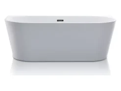 Baignoire Îlot|Vente-unique Baignoire semi îlot - 200L - 149,5 x 75 x 58 cm - Blanche - Acrylique - DIVINA