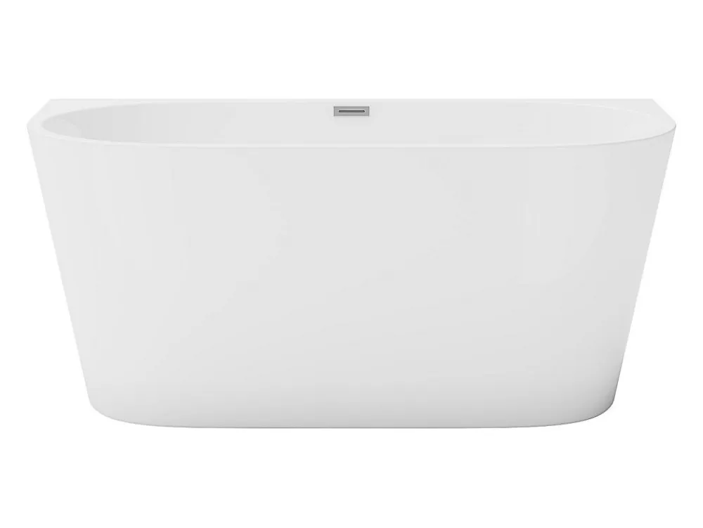 Vente-unique Baignoire semi îlot - 175L - 130 x 71,5 x 58 cm - Blanche - Acrylique - DIVINA