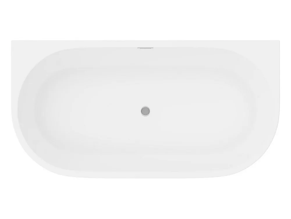 Vente-unique Baignoire semi îlot - 175L - 130 x 71,5 x 58 cm - Blanche - Acrylique - DIVINA