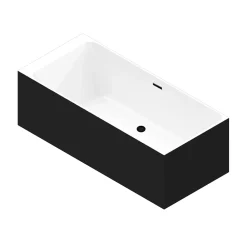 GoodHome Baignoire semi îlot 180x80 cm Bakor noir