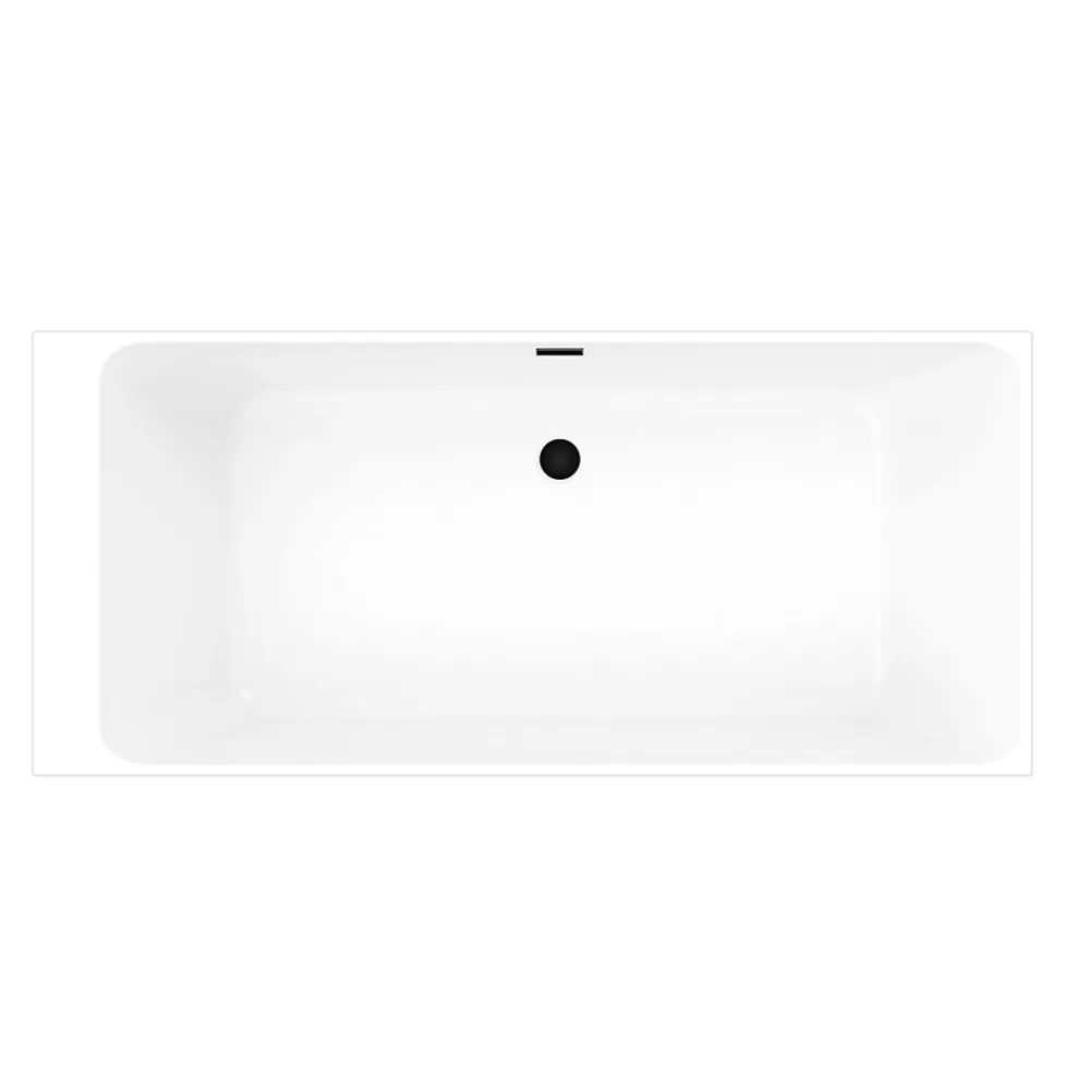 GoodHome Baignoire semi îlot 180x80 cm Bakor noir