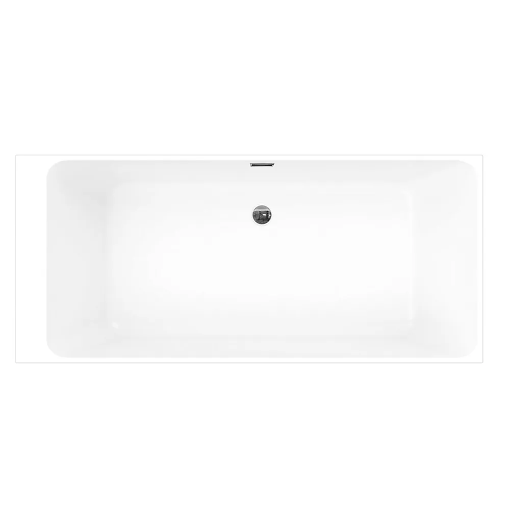 Baignoire Îlot|GoodHome Baignoire semi îlot 180x80 cm Bakor gris