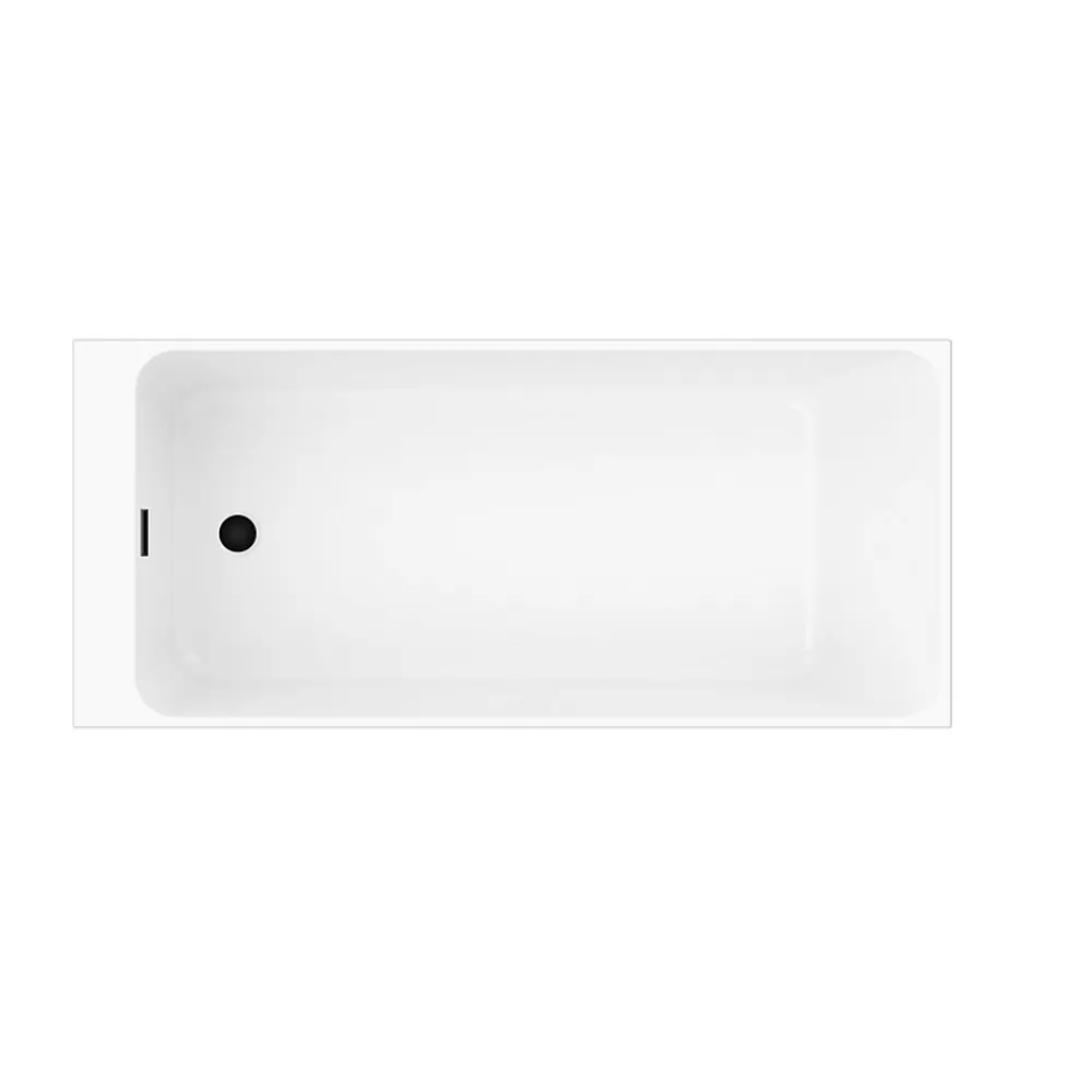 Baignoire Îlot|GoodHome Baignoire semi îlot 160x75 cm Bakor noir