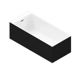 GoodHome Baignoire semi îlot 170x75 cm Bakor noir