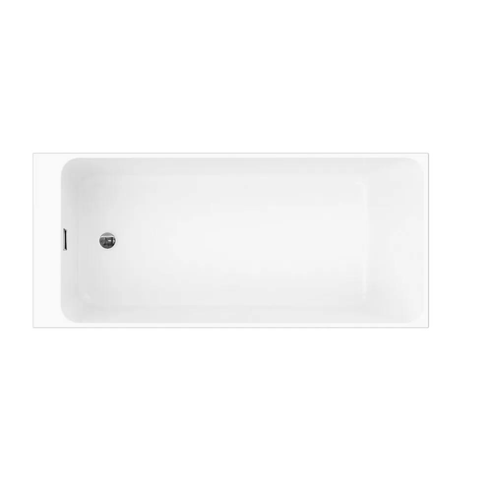 GoodHome Baignoire semi îlot 160x75 cm Bakor blanc