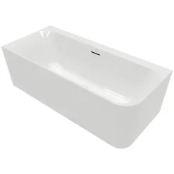 Baignoire D'Angle|Villeroy & Boch Baignoire semi-îlot d'angle Loop & Friends version gauche avec bonde blanche et trop-plein chromé