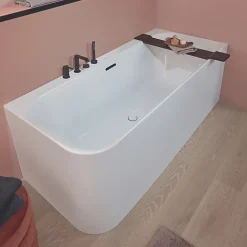 Baignoire D'Angle|Villeroy & Boch Baignoire semi-îlot d'angle Loop & Friends version gauche avec bonde et trop-plein blanc