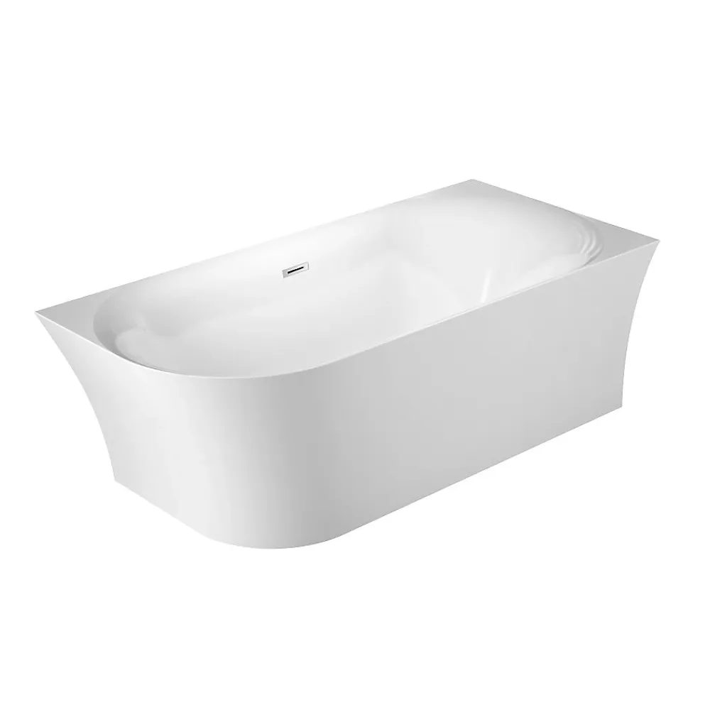 Stano Baignoire semi-îlot design ELIZABETH blanche 170 cm Angle à droite