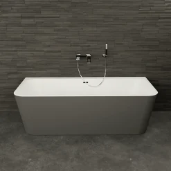 Spalina Baignoire semi-îlot murale Mint 180x81 cm, grise et blanche, By