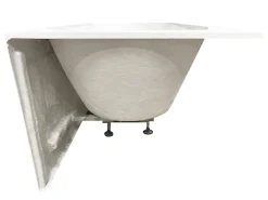 Baignoire Îlot|Spalina Baignoire semi-îlot murale Capri Grise Mate Droite, 170x76cm, by
