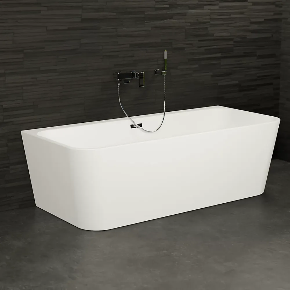 Spalina Baignoire semi-îlot murale Mint 160, blanc, 160x75 cm, by
