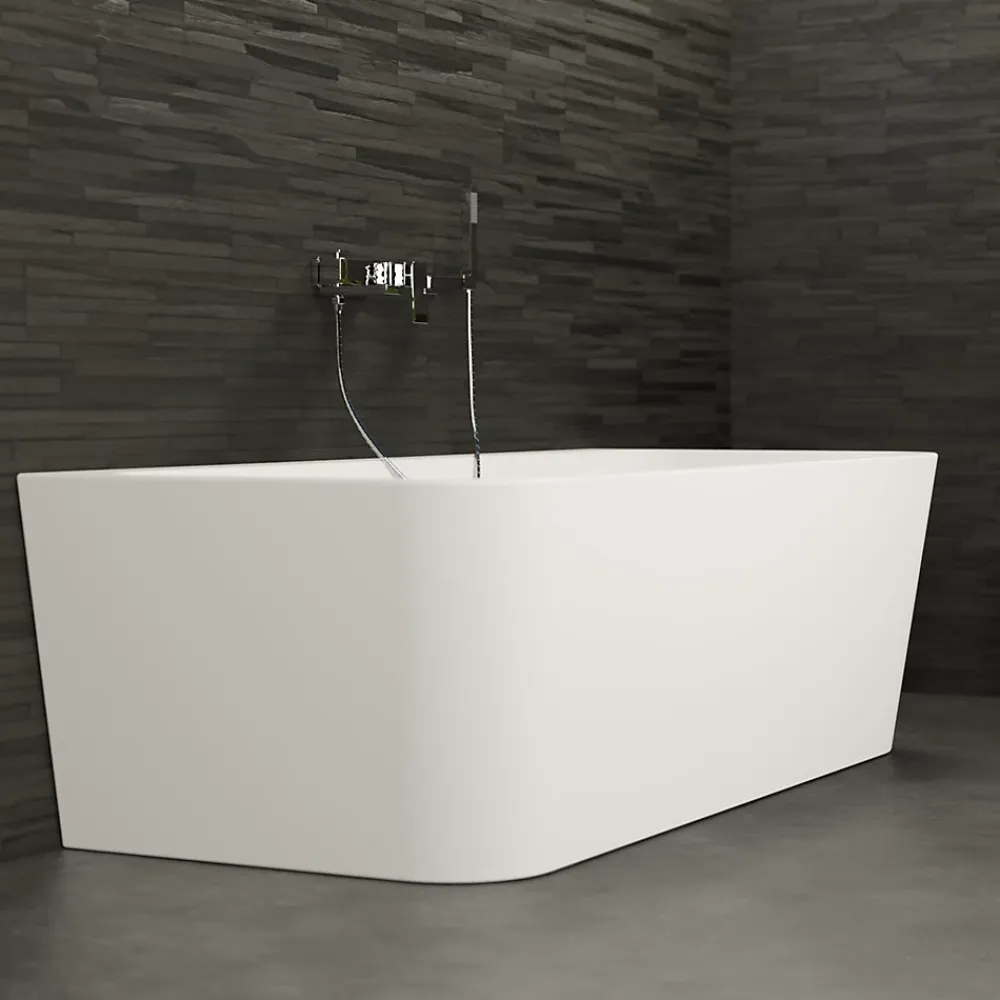 Spalina Baignoire semi-îlot murale Mint 160, blanc, 160x75 cm, by