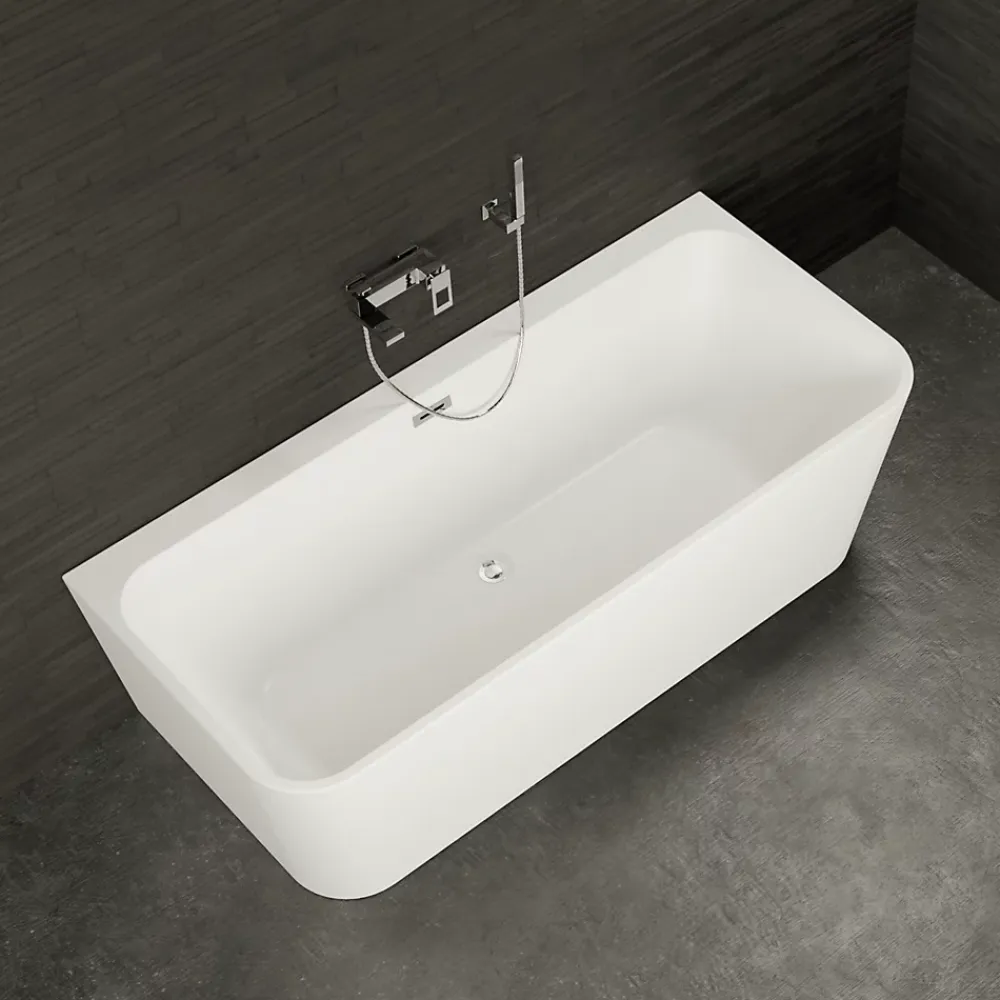 Spalina Baignoire semi-îlot murale Mint 160, blanc, 160x75 cm, by