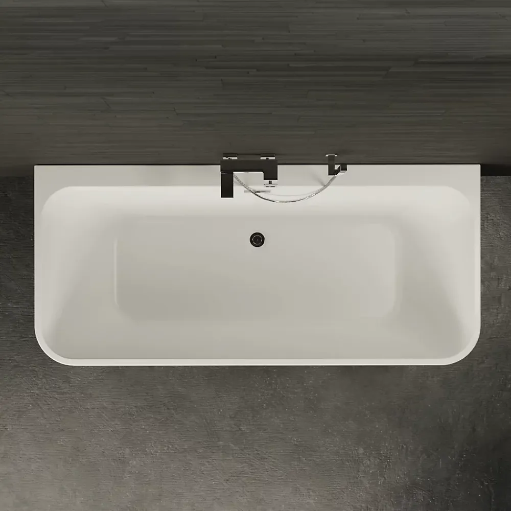 Spalina Baignoire semi-îlot murale Mint 160, blanc, 160x75 cm, by