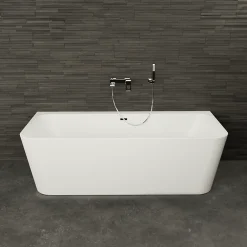 Spalina Baignoire semi-îlot murale Mint 180, blanc, 180x81 cm, by