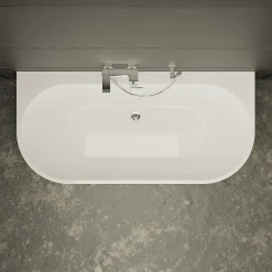 Spalina Baignoire semi-îlot murale Naos, blanc, 170x80 cm, by