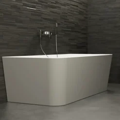 Spalina Baignoire semi-îlot murale Mint 170, gris mat, 170x81 cm, by