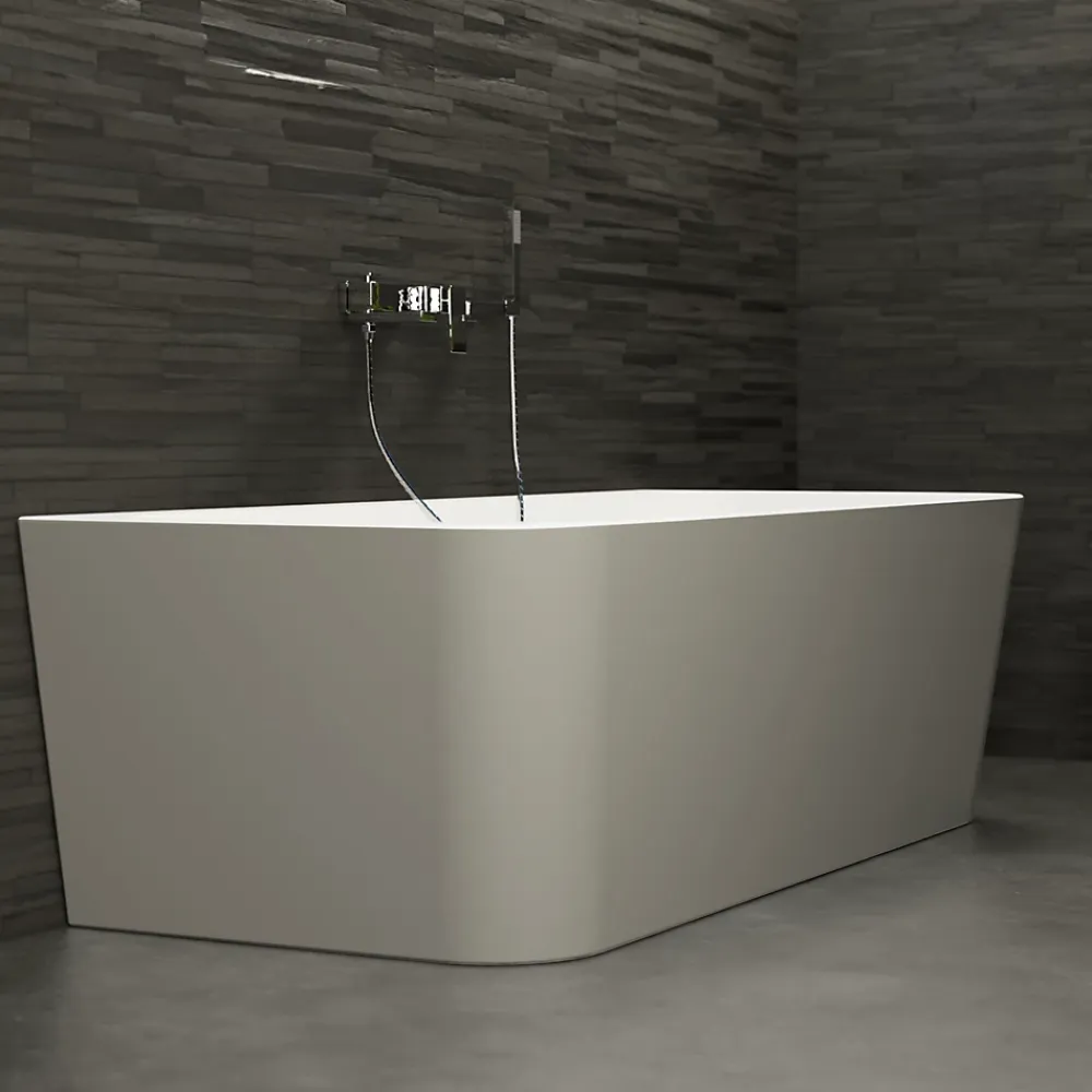 Spalina Baignoire semi-îlot murale Mint 170, gris mat, 170x81 cm, by