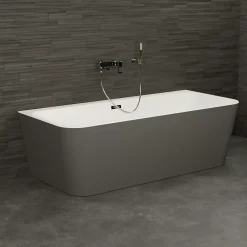 Spalina Baignoire semi-îlot murale Mint 170, gris mat, 170x81 cm, by