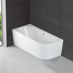 Spalina Baignoire semi-îlot murale CAPRI 160 Gauche L. 160 x l. 76 cm, by