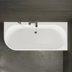 Spalina Baignoire semi-îlot murale CAPRI 160 Droite L. 160 x l. 76 cm, by