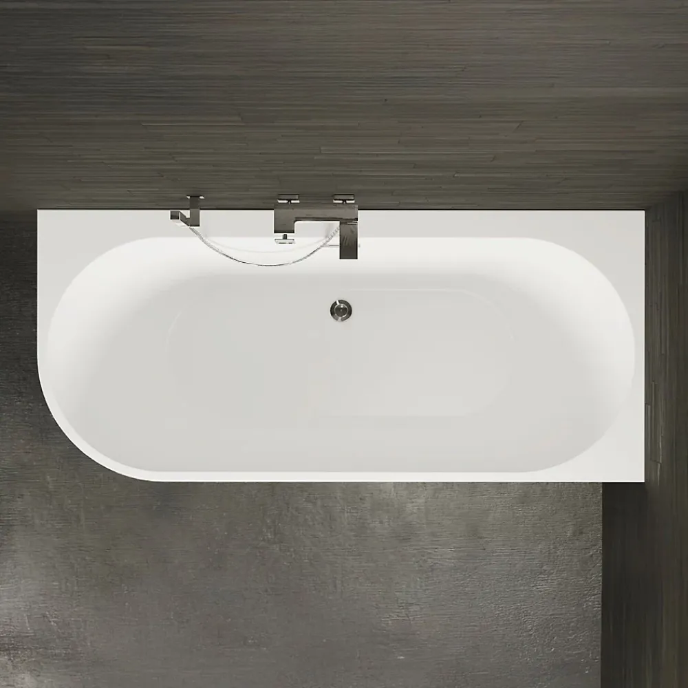 Spalina Baignoire semi-îlot murale CAPRI 160 Droite L. 160 x l. 76 cm, by