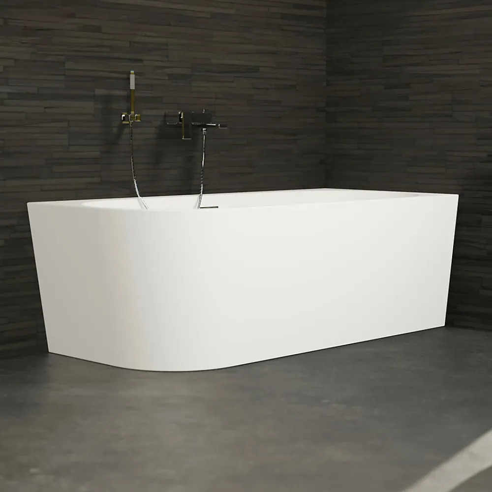 Spalina Baignoire semi-îlot murale CAPRI 160 Droite L. 160 x l. 76 cm, by