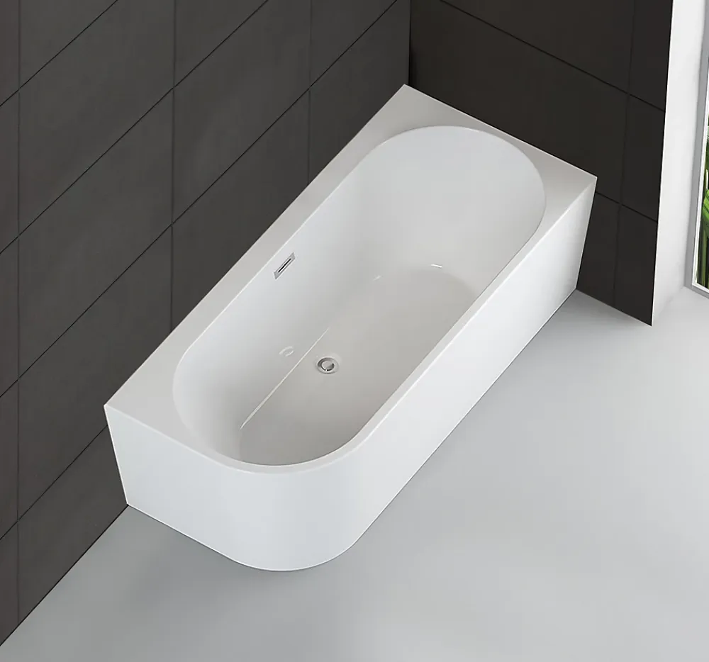 Spalina Baignoire semi-îlot murale CAPRI 160 Droite L. 160 x l. 76 cm, by