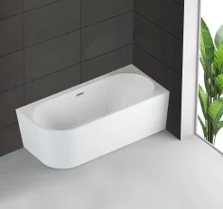 Spalina Baignoire semi-îlot murale CAPRI 160 Droite L. 160 x l. 76 cm, by