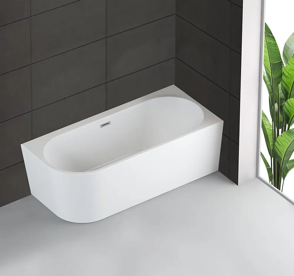 Spalina Baignoire semi-îlot murale CAPRI 160 Droite L. 160 x l. 76 cm, by