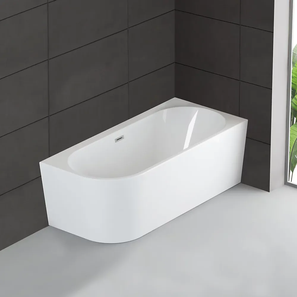 Spalina Baignoire semi-îlot murale CAPRI 160 Droite L. 160 x l. 76 cm, by