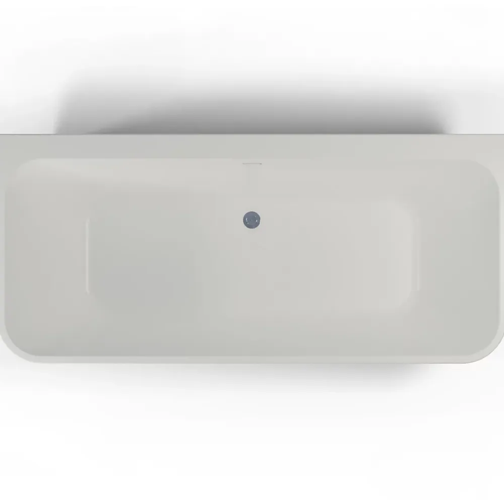 Spalina Baignoire semi-îlot murale Mint 180x81 cm, noir et blanc, By