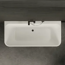 Spalina Baignoire semi-îlot murale Mint 180x81 cm, noir et blanc, By