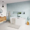 GoodHome Baignoire semi-îlot Nakina L. 170 cm x l. 75 cm blanc