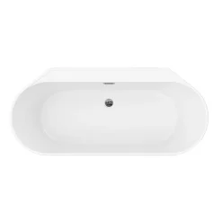 GoodHome Baignoire semi-îlot Nakina L. 170 cm x l. 75 cm blanc