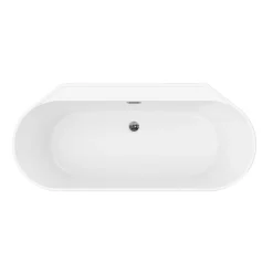 Baignoire Îlot|GoodHome Baignoire semi-îlot Nakina L. 150 cm x l. 75 cm gris