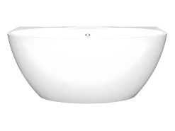 Baignoire Îlot|Vente-unique Baignoire semi-îlot ovale - 197 L - 151 x 94 x 60 cm - Blanche - Acrylique - PAGRUS