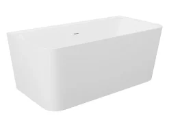 Vente-unique Baignoire semi-îlot rectangulaire - 216L - 150 x 75 x 60 cm - Blanc brillant - Acrylique - ATESA