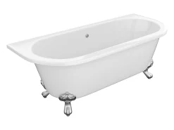 Vente-unique Baignoire semi-îlot retro avec pieds d'aigle- 190 L - 170 x 74 x 62 cm - Blanche - Acrylique - SPARUS