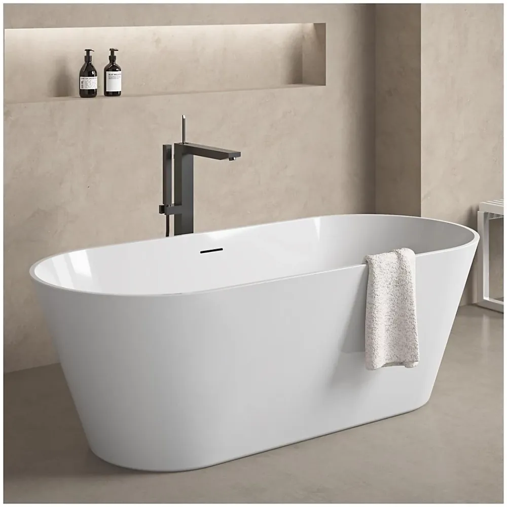 Mob-In Baignoire SERENA îlot en acrylique Lucite blanche 170cm