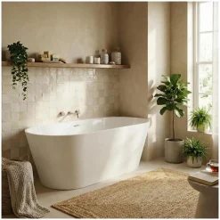 Mob-In Baignoire SERENA îlot en acrylique Lucite blanche 170cm