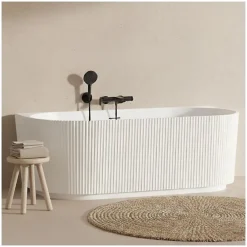 Mob-In Baignoire STRIA murale striée acrylique blanche 170cm