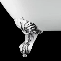 Rogier & Mothes Baignoire sur pieds en fonte PLYMOUTH Noire 153 cm Pieds blancs