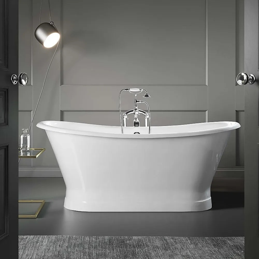 Baignoire Îlot|Rogier & Mothes Baignoire sur socle en fonte emaillee COVENTRY Blanche 173 cm Peinture blanche (baignoire et socle)