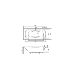 Azura Home Design Baignoire VANESSA - 170cm dimensions