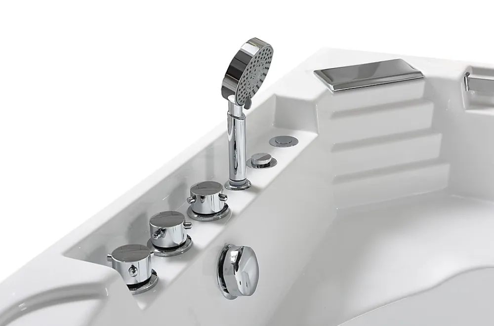 Baignoire Balnéo|Eliteshopping Bain à remous blanc pour 1 personne 135 X 135 cm 6 jets Sage