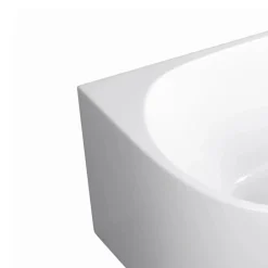 Balneo - baignoire îlot d'angle droite 150x75 cm AVOLA avec cache trop-plein et bonde anthracite