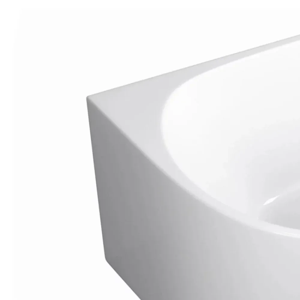 Balneo - baignoire îlot d'angle droite 150x75 cm AVOLA avec cache trop-plein et bonde anthracite