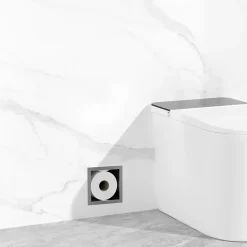 Balneo - range-papier toilette mural encastré WALL-BOX PAPER 3 Gun Metal gris - compartiment de salle de bain intégré dans le mur